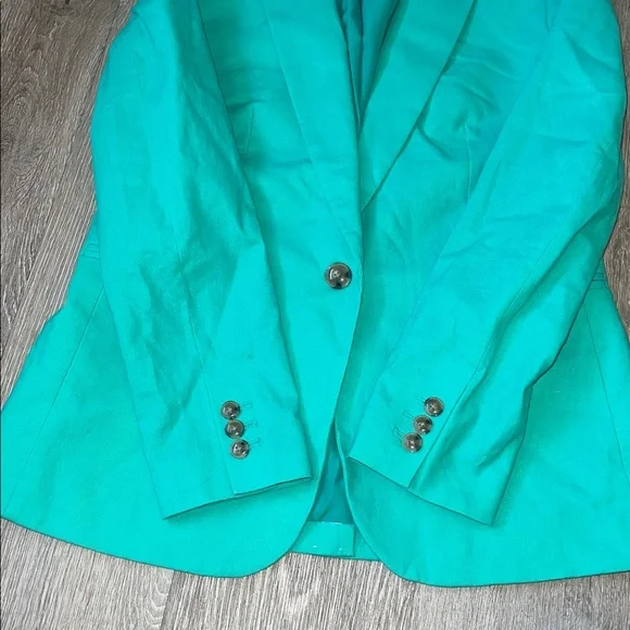 J crew linen blend Vibrant Green Women's Blazer suit jacket size 6 business - Picture 3 of 6